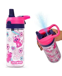 Eazy Kids Tritan Water Bottle With Spray Cat Pink - 420mL