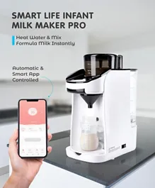 Automatic Infant Milk Maker Pro, Heat Water and Mix Formula Milk Instantly, Smart and App Controlled - White and Black