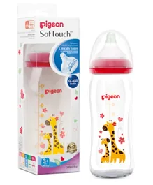 Pigeon Softouch Wide Neck Decorated Glass Bottle Assorted - 240 ml