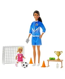 Barbie Soccer Coach Playset with Brunette Soccer Coach Doll Student Doll and Accessories