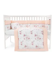 NINI Crib Bedding Set Muslin Blush Rose - 4 Pieces