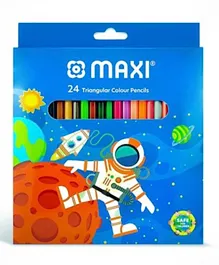 Maxi Triangular Colour Pencils In A Cardboard Box - 24 Colour