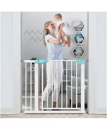 BAYBEE Auto Close Baby Safety Gate - White & Green