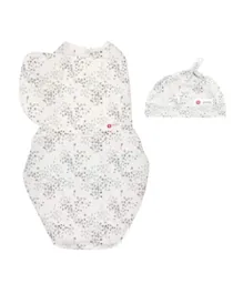 Mums & Bumps Embe Babies Starter 2-Way Swaddle & Hat Bundle - White