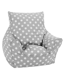 Delsit Bean Chair - Grey with Polka Dots