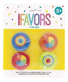 Unique Plastic Yoyo Pack of 4 - Multicolour