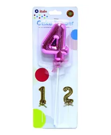 Italo Creative Pink Cake Topper - Number 4