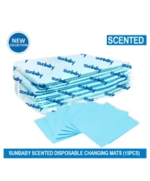 Sunbaby Disposable Changing Mats Pack of 15 - Blue