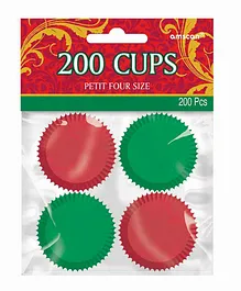 Party Centre Red And Green Christmas Petite Four Cases - 200 Pieces