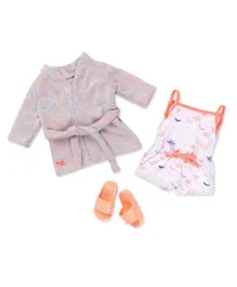 Our Generation Pyjama With Robe Dolls Clothes - 3 Pieces