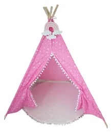CherryPick Star Cotton Teepee With Mat - Pink