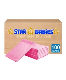 Star Babies 76pcs Regular Disposable Changing Mat with 24pcs Scented Changing Mats Pink - Pack of 100