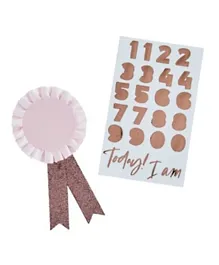Hootyballoo Milestone Birthday Personalised Badge With Sticker Sheet - Rose Gold