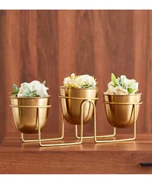 HomeBox Ace Metal 3-Planter with Stand - 14 cm