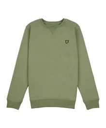 Lyle & Scott Round Neck Logo Embroidered Sweatshirt - Green