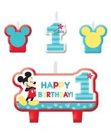 Party Centre Mickey's Fun To Be One Birthday Candle Assorted Sizes Set - Pack of 4