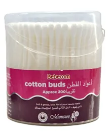 Bebecom Cotton Buds PVC Stem - 200 Pieces
