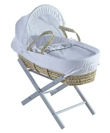 Kinder Valley Three Little Sheep Palm Moses Basket with Folding Stand - Grey