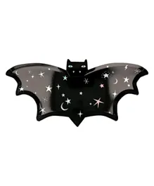 Meri Meri Sparkle Bat Paper Plates - Eco-Friendly, Holographic Foil, Double-Sided Print, 8-Pack for Halloween Party Decor, Age 3+
