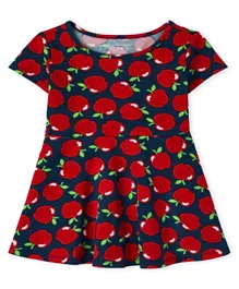 The Children's Place Short Sleeves Dress - Red and Black