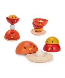 Plan Toys Wooden Chicken Nesting Toy - Red