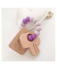 One.Chew.Three Keys Rattle Teether - Purple