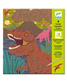 دجيكو - بطاقات خدش بتصميم ديناصورات  - متعددة الألوان