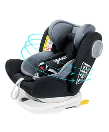 MOON GYRO Baby Car Seat for Child Group 0+/1/2/3 (0-36 kg/0-12 Year) ISOFIX + Top Tether Rotation 360° - Black