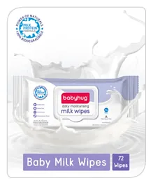 Babyhug Daily Moisturising Milk Wipes - 72 Pieces