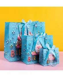 حقيبة كيك عيد ميلاد ثلاثية الأبعاد باللون الأزرق من جينيريك - كبيرة