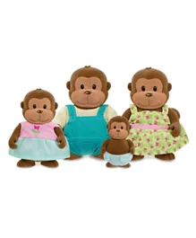 Woodzeez Li'l Monkey Family 4 Pieces - Brown