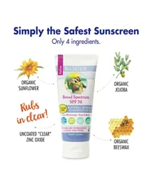 Badger Active Clear Zinc Sunscreen Cream  SPF 30 - 87mL