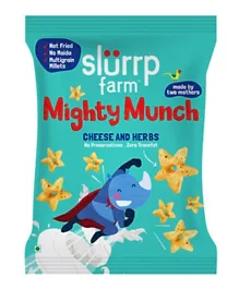Slurrp Farm Mighty Puff  Not Fried Ragi Snacks  Cheese and Herbs - 20g