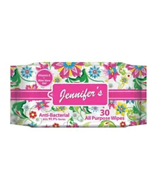 Jennifer's Floral Anti Bacterial Wipes - 30 Pieces