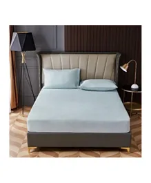 Rahalife Microfiber Fitted Bedsheet Set King Size - Blue