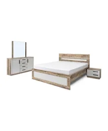 PAN Home Omaha 5 Piece Bedroom Set Engineered Wood - White & Natural