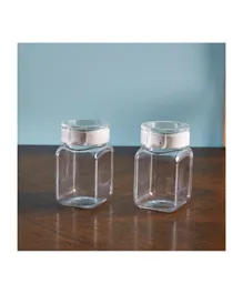 HomeBox Easy Click Square Canister Set of 2