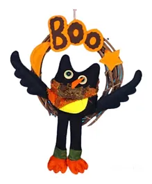 Highland Boo Owl Door Wreath Halloween Decorations