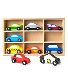 Melissa & Doug Wooden Cars Set Pack of 9 - Multicolour