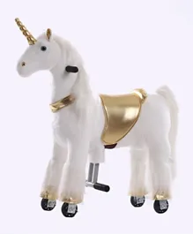 TobysToy Gidygo Ride-on Cycle Kids Operated Pony Riding Unicorn - Golden