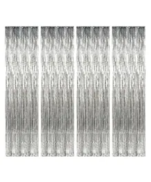 Party Propz Foil Curtain Decoration Silver - Pack of 4