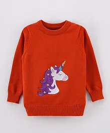 Kookie Kids Full Sleeves Sweater - Orange