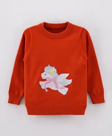 Kookie Kids Full Sleeves Sweater - Orange