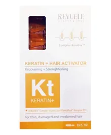 REVUELE Ampoules Keratin + Hair  Restoration Activator Pack of 8 - 5mL Each