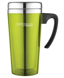 Thermocafe by Thermos Stainless steel with Plastic Cover Drinking Mug  Lime Green - 400ml