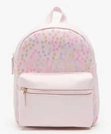 Little Missy Floral Sequinned Backpack, Zip Closure, Adjustable Strap, Carry Handle, 5 Years+, Pink - 20 Inches