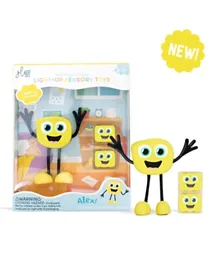 Glo Pals Alex Water-Activated Bath Toy with 2 Reusable Light-Up Cubes - Yellow