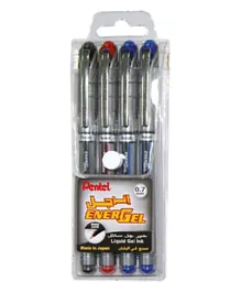 Pentel Energel Roller Metal Tip 0.7mm - Pack of 4 Pens