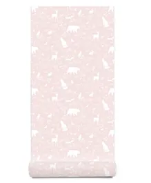 Paper Crew Forest Animals Wallpaper - Pink