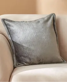 HomeBox Lavish Diamond Embossed Solid Flannel Cushion Cover